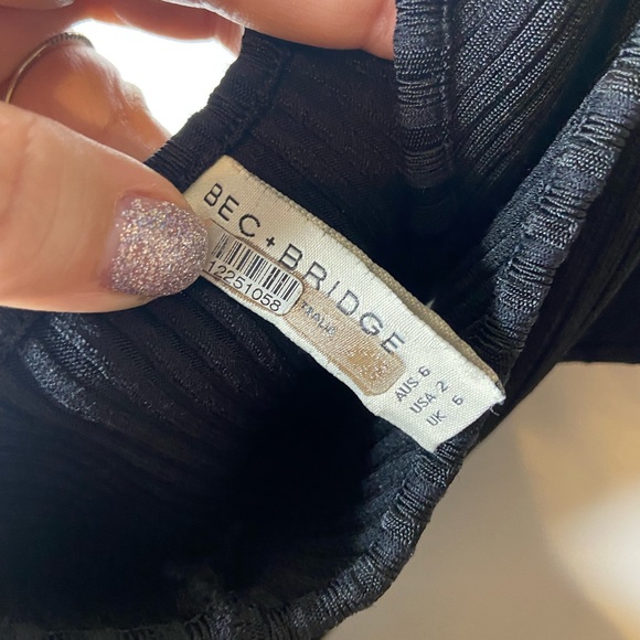 Bec & bridge Dark Instinct ribbed black cutout Midi Dress - Picture 5 of 9